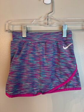 Girls Nike Aqua and Pink Space-Dye Athletic Skort Size 5